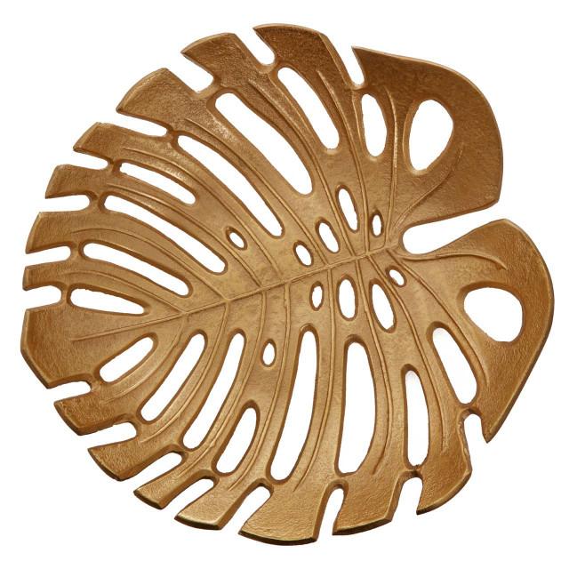 Premier Housewares Prato Monstera Large Gold Finish Leaf Dish