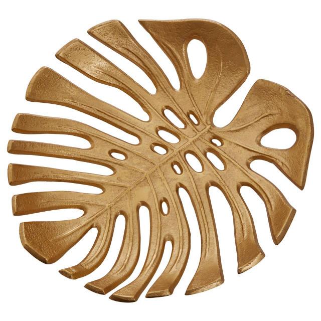Premier Housewares Prato Monstera Small Gold Finish Leaf Dish