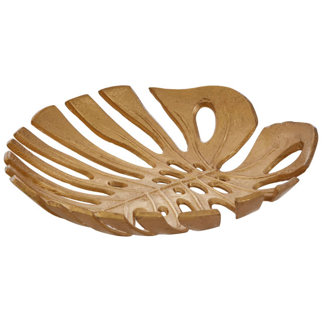 premier housewares Prato Monstera Small Gold Finish Leaf Dish