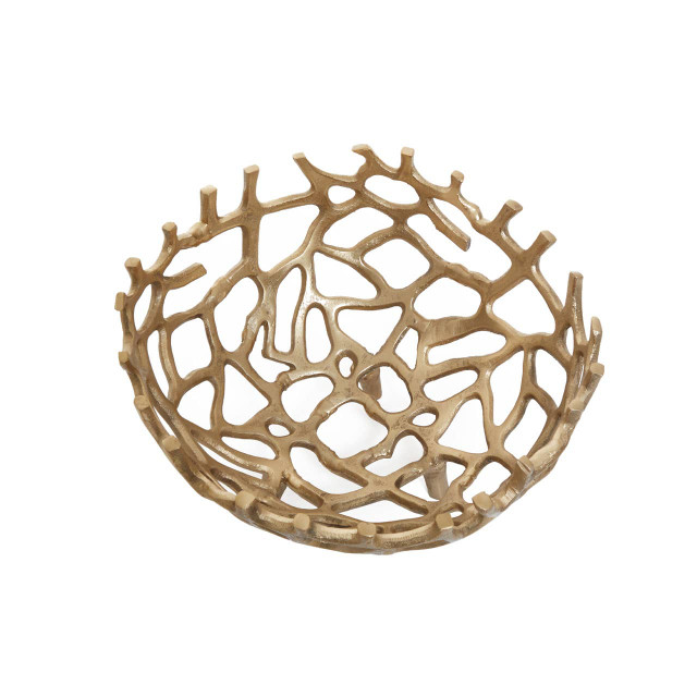 Premier Housewares Prato Small Gold Finish Coral Effect Bowl