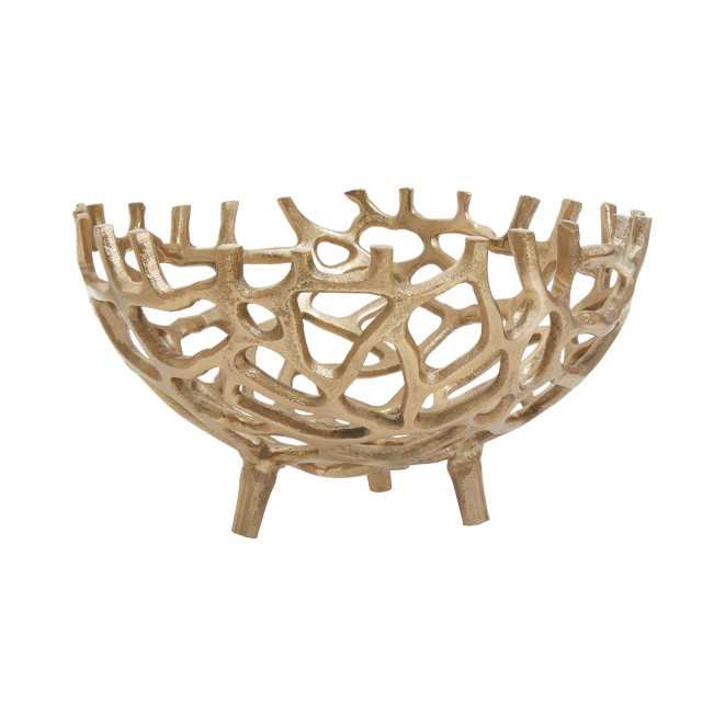 premier housewares Prato Small Gold Finish Coral Effect Bowl