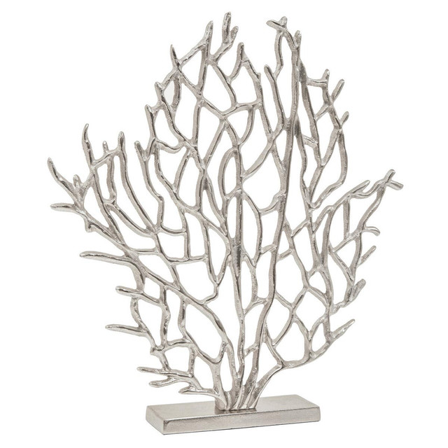 Premier Housewares Prato Small Silver Nickel Finish Coral Sculpture