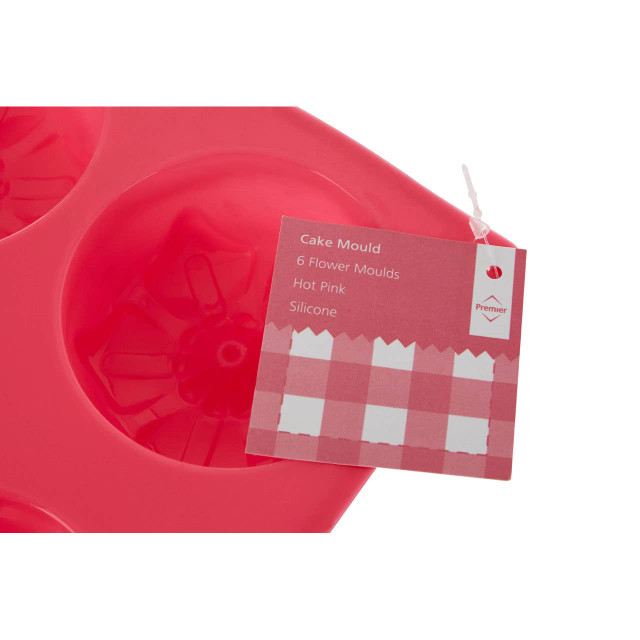 Premier Housewares 6 Flower Hot Pink Cake Mould