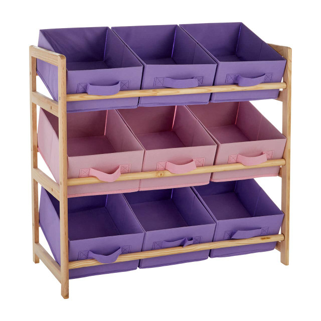 Premier Housewares 9 Canvas Tubs Kids Storage Unit