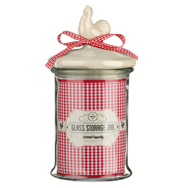 premier housewares Abbie Glass Storage Jar - 1300ml