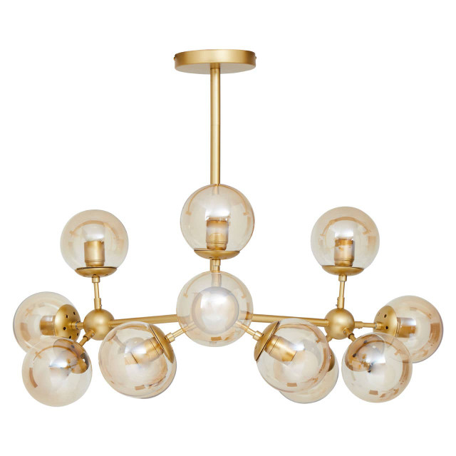 Premier Housewares Abira Gold 12 Arm Pendant Light