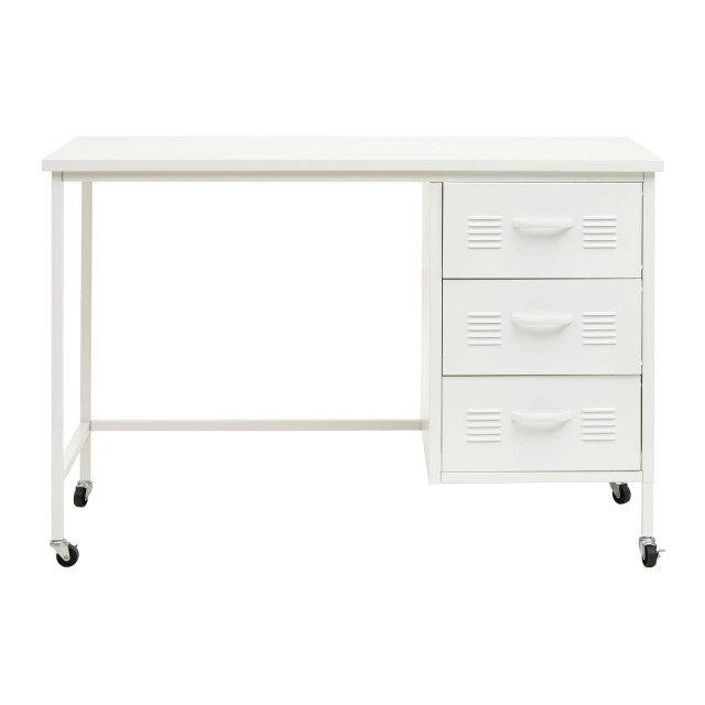 Premier Housewares Academy Three Drawer White Desk