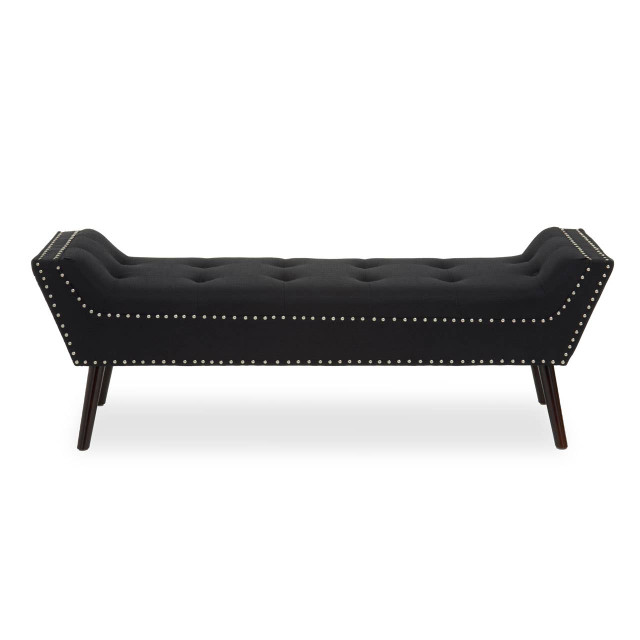 Premier Housewares Alea Black Fabric Bench