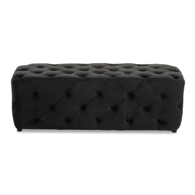 Premier Housewares Alea Black Velvet Bench