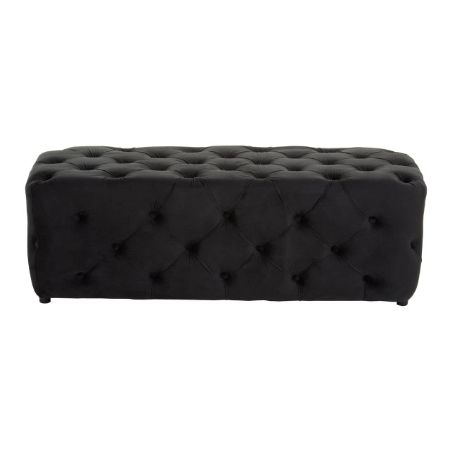 Premier Housewares Alea Black Velvet Bench