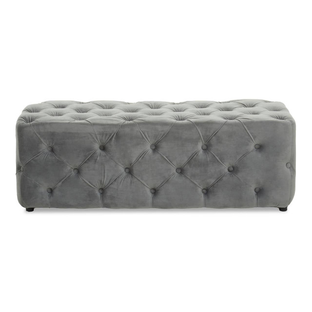 Premier Housewares Alea Grey Velvet Bench