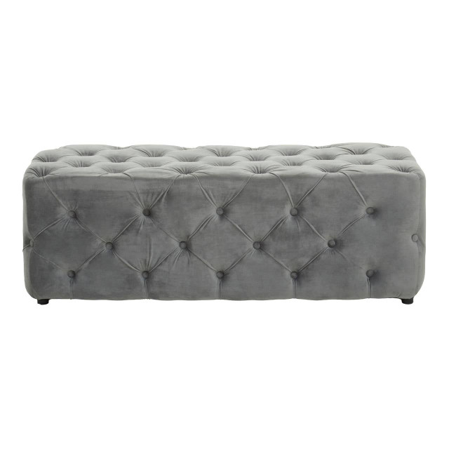 Premier Housewares Alea Grey Velvet Bench