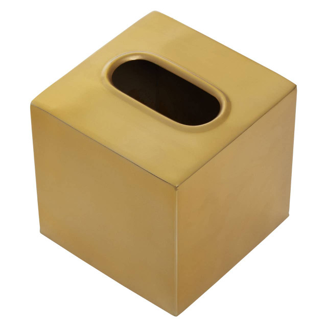 Premier Housewares Allegra Gold Finish Tissue Box