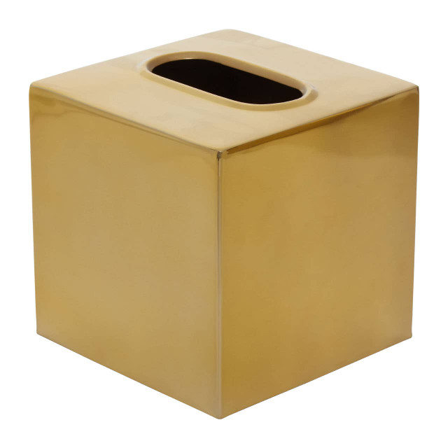 premier housewares Allegra Gold Finish Tissue Box