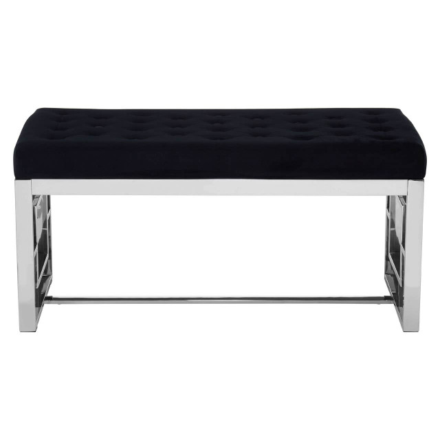 Premier Housewares Allure Black Tufted Bench