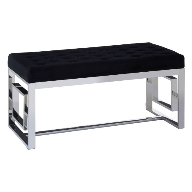 Premier Housewares Allure Black Tufted Bench