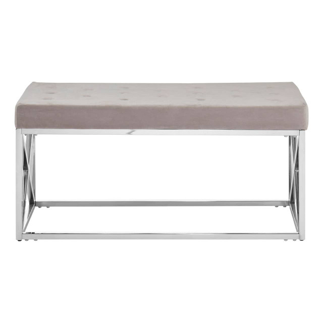 premier housewares Allure Mink Tufted Bench