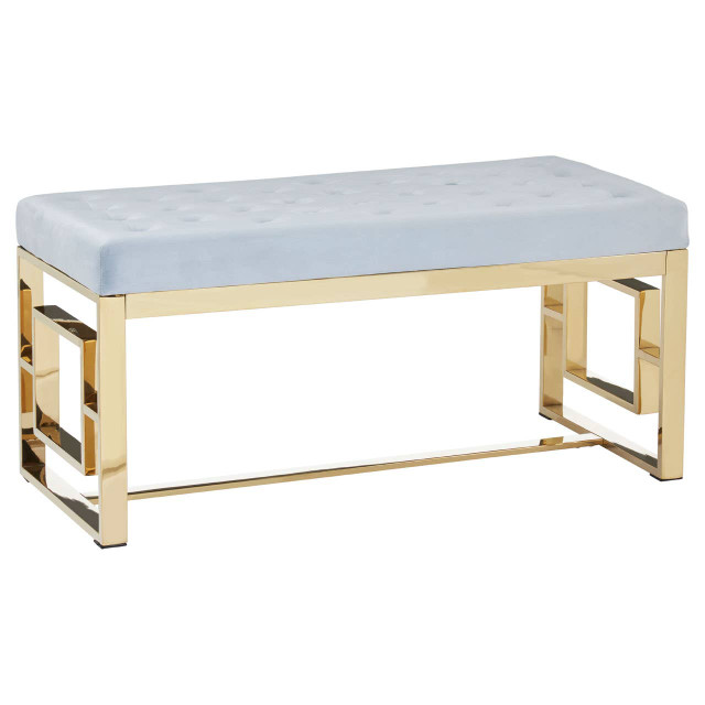 Premier Housewares Allure Powder Grey Tufted Bench