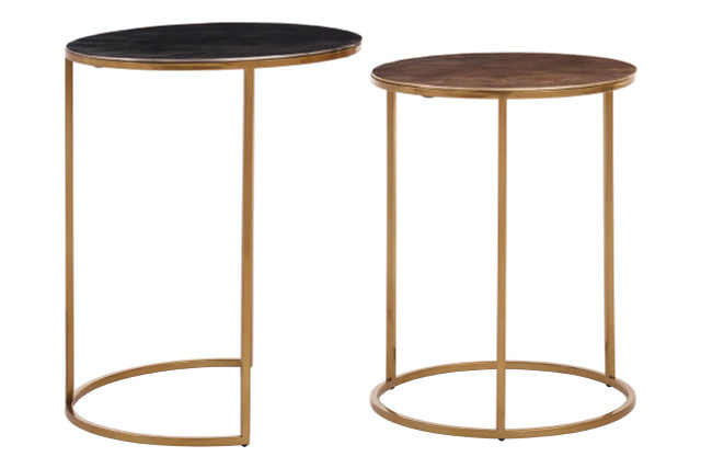 Premier Housewares Amira Nest Of Two Gold Tables