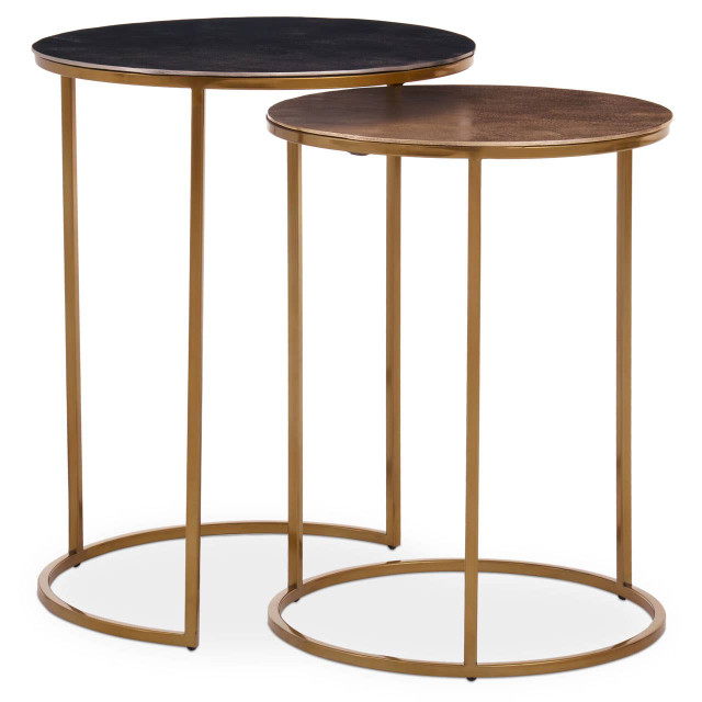 premier housewares Amira Nest Of Two Gold Tables