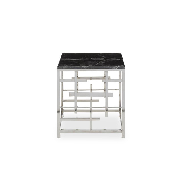 Premier Housewares Aprilia Black Marble Side Table