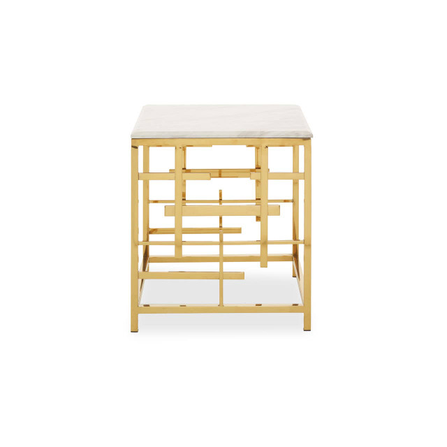 premier housewares Aprilia White Marble Side Table