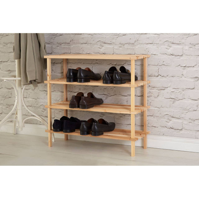 Premier Housewares Arla 4 Tier Wooden Shoe Rack