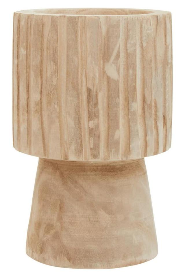 premier housewares Arlo Engraved Wooden Vase