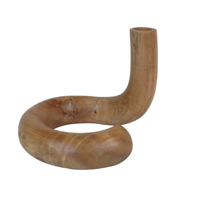Premier Housewares Arlo Natural Wood Candle Holder
