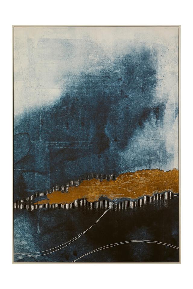 Premier Housewares Astratto Blue And Gold Wall Art