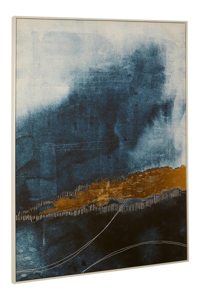 premier housewares Astratto Blue and Gold Wall Art