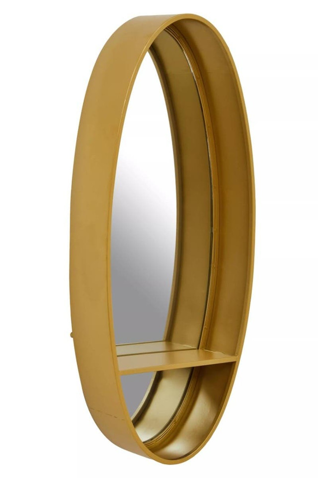 Premier Housewares Avento Gold Oval Wall Mirror