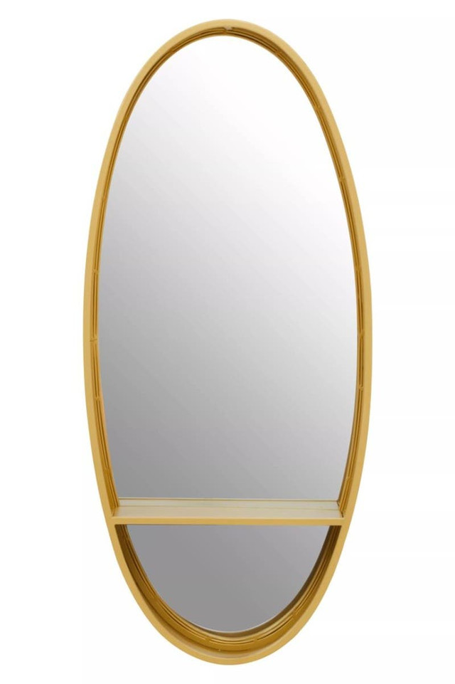 premier housewares Avento Gold Oval Wall Mirror