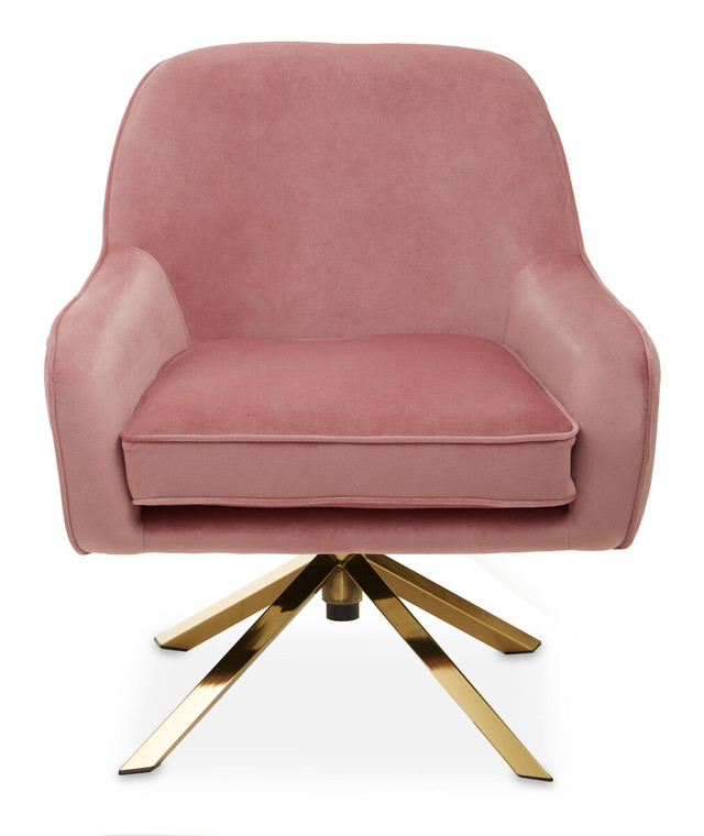 Premier Housewares Avery Pink Velvet Chair