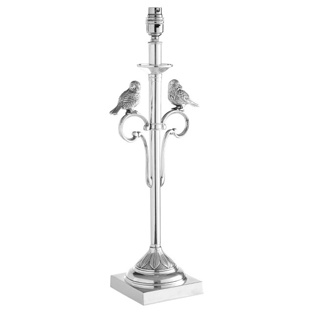 Premier Housewares Aviary Antique Silver Lamp Base
