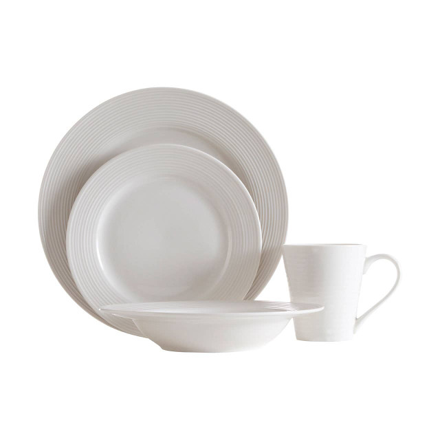 Premier Housewares Avie 16 Pc Ribbed Dinner Set