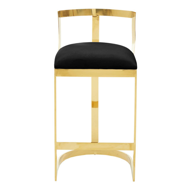 Premier Housewares Azalea Black Velvet Bar Stool