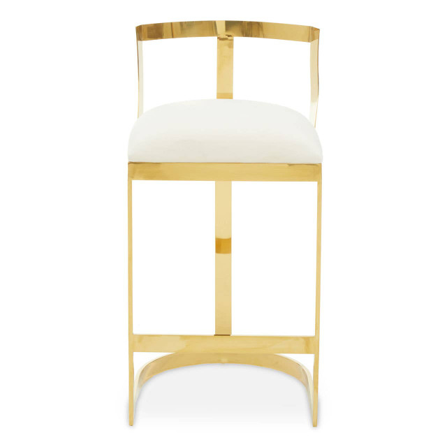Premier Housewares Azalea Ivory Velvet Bar Stool