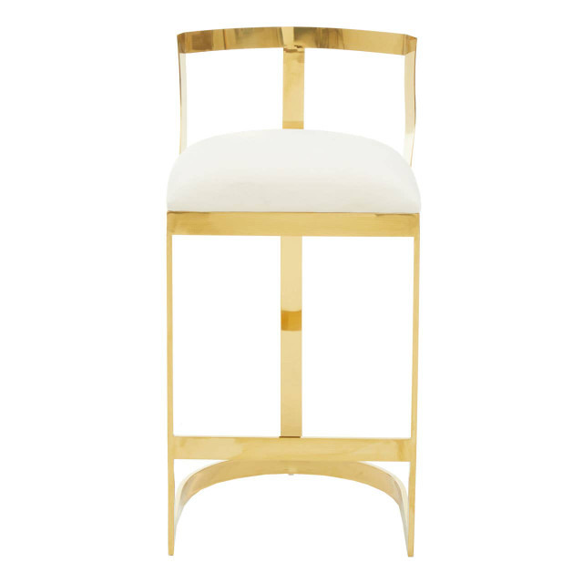 Premier Housewares Azalea Ivory Velvet Bar Stool