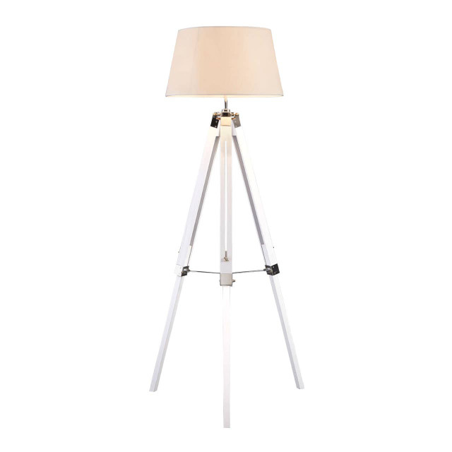 Premier Housewares Bailey White Tripod Floor Lamp