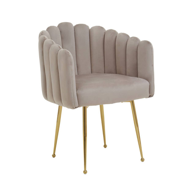 Premier Housewares Bari Mink Velvet Dining Chair