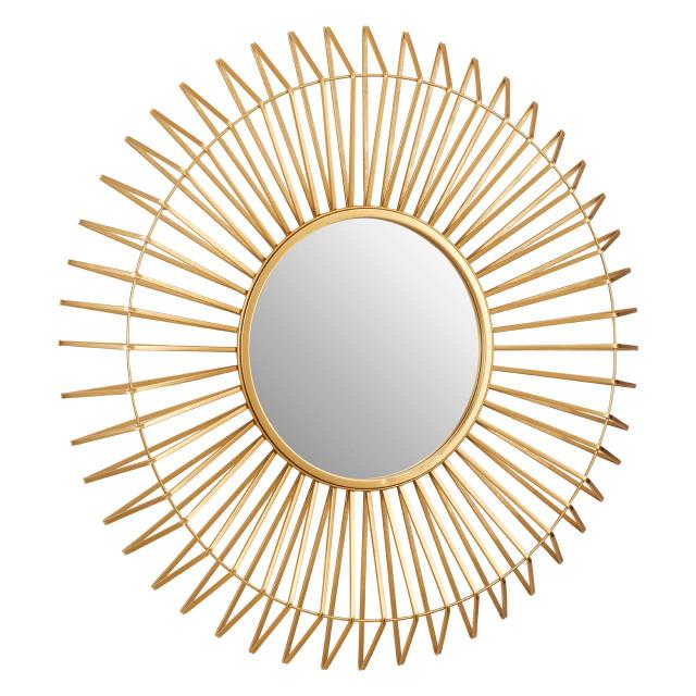 Premier Housewares Beauly Round Gold Wall Mirror