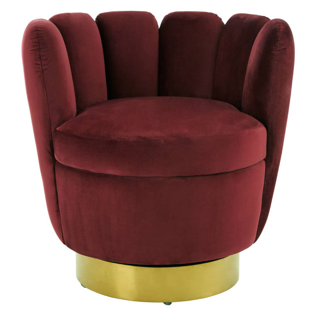 Premier Housewares Beauly Wine Velvet Accent Chair