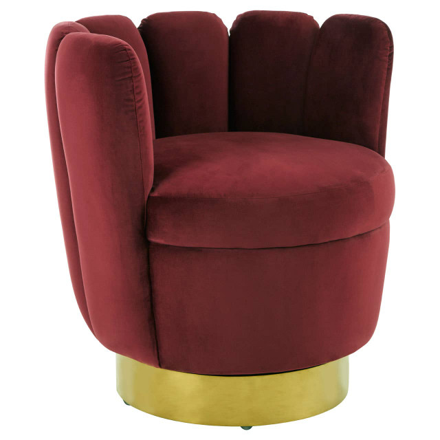 premier housewares Beauly Wine Velvet Accent Chair
