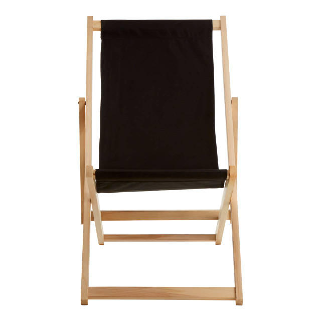 Premier Housewares Beauport Black Deck Chair
