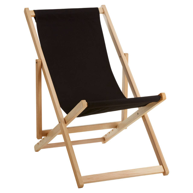 Premier Housewares Beauport Black Deck Chair