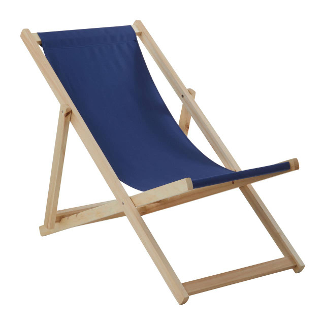 Premier Housewares Beauport Blue Deck Chair