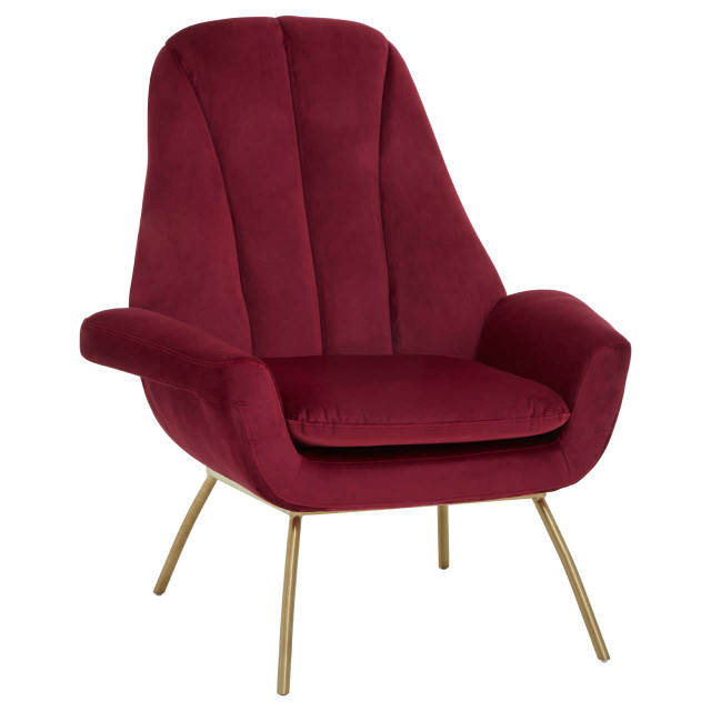 Premier Housewares Billi Wine Velvet Lounge Chair