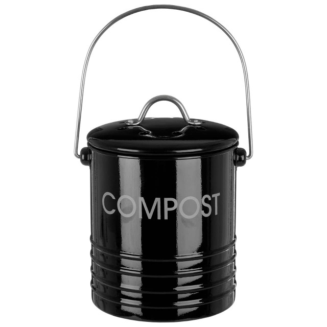 Premier Housewares Black Compost Bin With Handle