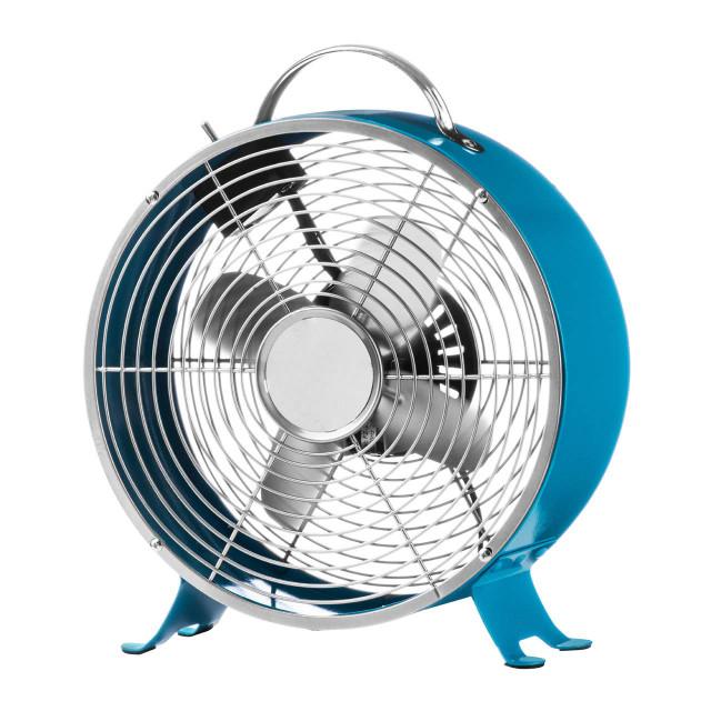 Premier Housewares Blue Retro Desk Fan